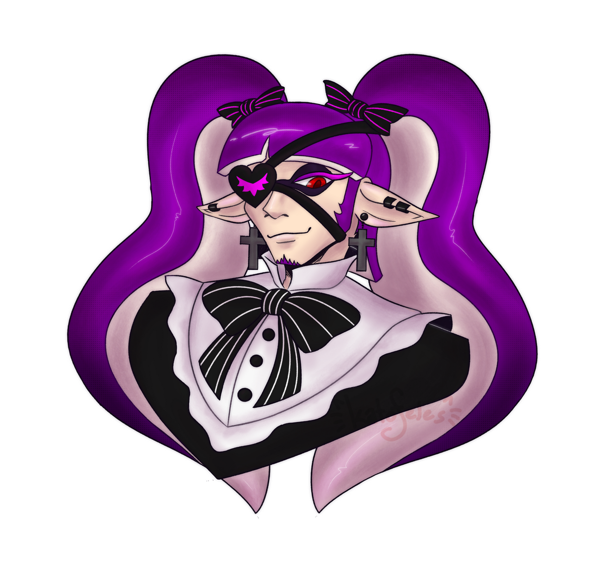 colored lined headshot w/ complex render